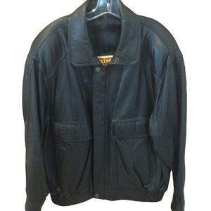 VTG Rima Black Leather Men’s Jacket Size Large